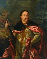 Portrait of John III Sobieski with the Battle in the Background